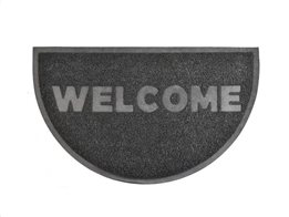 Πατάκι Χαλάκι εισόδου με επιγραφή Welcome σε γκρι χρώμα, 45x75 cm