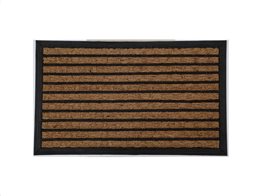 Πατάκι Χαλάκι εισόδου σε καφέ χρώμα με σχέδιο ρίγες, 75x45 cm, Doormat with stripes