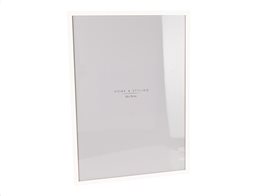 Ξύλινη Κορνίζα Παραλληλόγραμμη με Λευκό πλαίσιο 52.5x72.5 cm, Photoframe