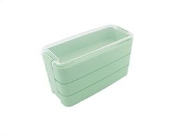 Φαγητοδοχείο Lunchbox 3 επιπέδων Χωρητικότητας 900 ml σε Πράσινο χρώμα από Πλαστικό 17.5x11.5x7.5 cm