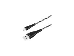 Philips Καλώδιο Φόρτισης USB A to C μήκους 2m σε μαύρο χρώμα, Braided USB 3.0, DLC5206A/00
