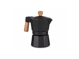 Καφετιέρα μπρίκι για Espresso από αλουμίνιο, για 3 φλυτζάνια καφέ, σε μαύρο χρώμα, 14x8.5x15.7 cm