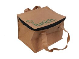 Eco Ισοθερμικό Ψυγειάκι Lunch Bag Οικολογική Kraft Χάρτινη Τσάντα Ώμου Cooler 21.5x28x17 cm