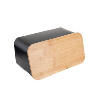 Estia Ψωμιέρα με Καπάκι από Bamboo σε Μαύρο Χρώμα 34.5x19x17cm