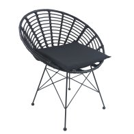 ArteLibre Καρέκλα Κήπου Aelius Μέταλλο/Rattan 72x62x78cm Μαύρο