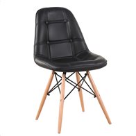 ArteLibre Καρέκλα Peep PVC/Ξύλο 44x52.5x84cm Μαύρο