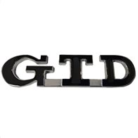 Auto Gs Αυτοκόλλητο Σήμα "GTD" Μαύρο - Ασημί 9x2.2cm 1 Τεμάχιο