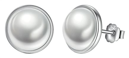 BAMOER σκουλαρίκια καρφωτά PAS489 με λευκή πέρλα ασήμι 925 ασημί