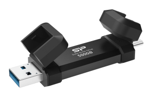 SILICON POWER εξωτερικός SSD DS72 USB/USB-C 500GB 1050-850MBps μαύρο