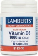 Lamberts Vitamin D3 Βιταμίνη για Ανοσοποιητικό 1000iu 30 κάψουλες