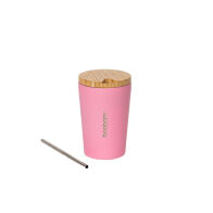 Boobam Cup Lite Ροζ Ποτήρι Θερμός με Καλαμάκι 350ml