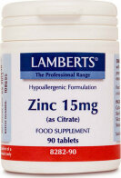 Lamberts Zinc Citrate 15mg Συμπλήρωμα Ψευδάργυρου, 90 tabs