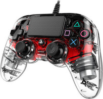 Nacon Wired Illuminated Compact Controller για PS4 Crystal Red