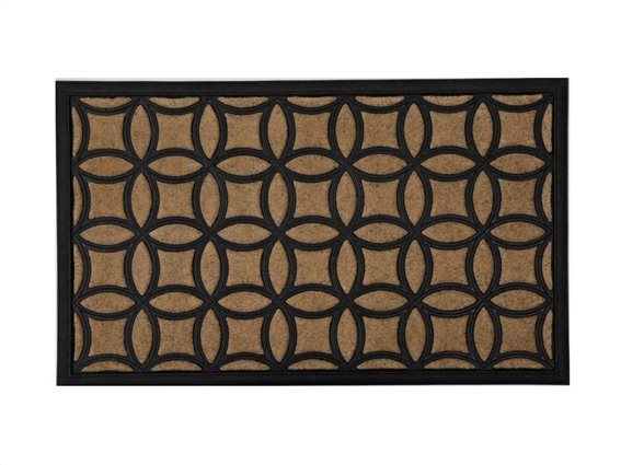 Aria Trade Πατάκι Χαλάκι εισόδου σε καφέ χρώμα με γεωμετρικό σχέδιο, 45x75 cm, Doormat