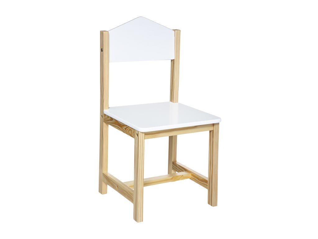 Παιδικό Ξύλινο Καρεκλάκι σε λευκό χρώμα, 28.5x29x59 cm, Chair