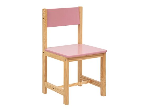 Παιδική καρέκλα ξύλινη σε ροζ χρώμα, 29x29x54.5 cm