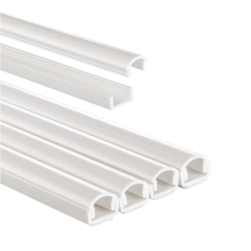 Hama PVC Cable Duct, Semi-Circular, Self-Adhesive, 100/1.1/1.0 cm, white, 4pcs