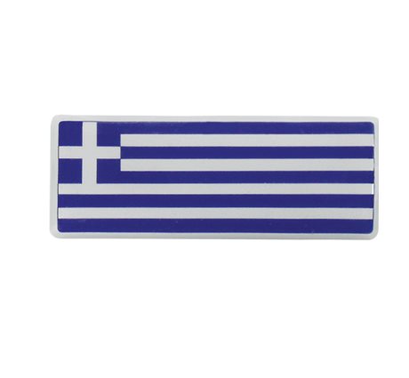 Auto Gs Αυτοκόλλητη Ελληνική Σημαία Μακρόστενη Σμάλτο 8x3cm 1 Τεμάχιο