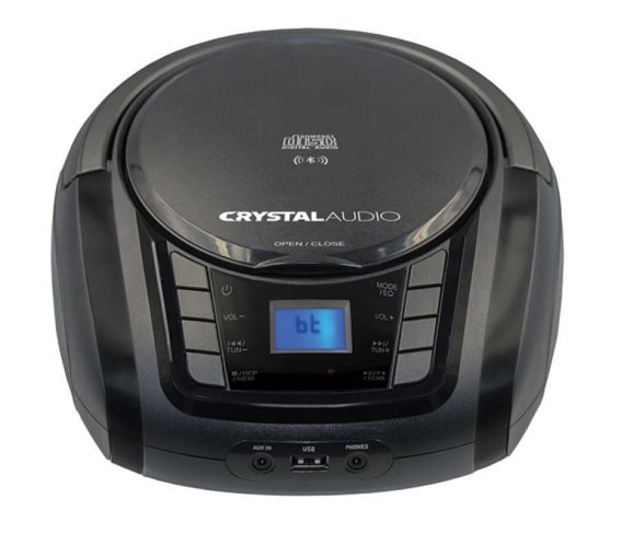 Crystal Audio Φορητό Ράδιο BT CD MP3 FM USB Player BMBUB3 Μαύρο