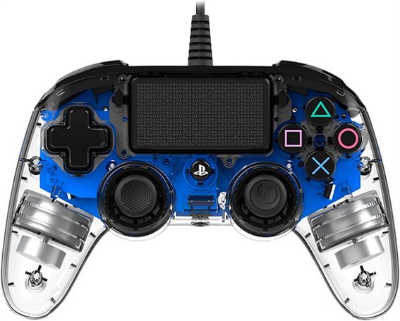 Nacon Wired Illuminated Compact Controller για PS4 Crystal Blue