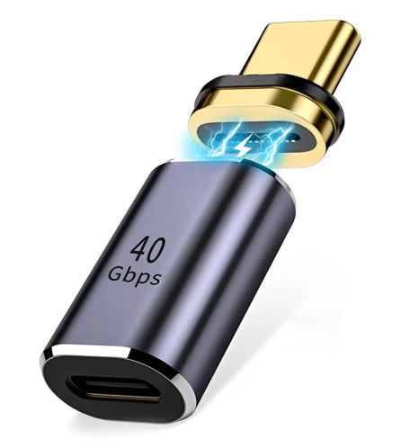 POWERTECH αντάπτορας USB-C PTH-109 μαγνητικός 100W 40Gbps γκρι