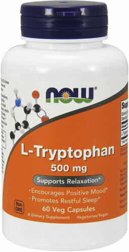 Now Foods L-Tryptophan 500mg Συμπλήρωμα διατροφής για ήσυχο ύπνο 60 φυτικές κάψουλες