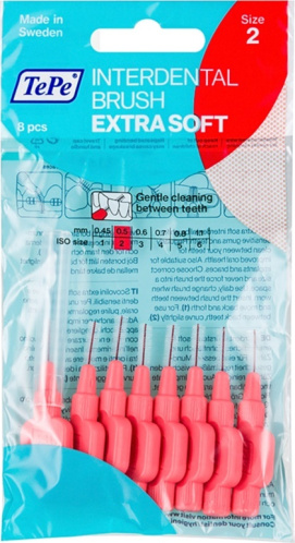 TePe Extra Soft Μεσοδόντια Βουρτσάκια 0,5mm Κόκκινα 8τμχ