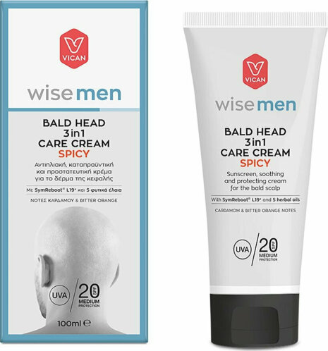 Vican Bald Head Care Spicy Cream Αντιηλιακή Κρέμα Κεφαλής 100ml