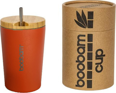 Boobam Cup Lite Ποτήρι Θερμός Χωρίς Πλαστικά 350ml - Πορτοκάλι