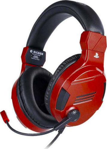Bigben Interactive Interactive V3.0 Over Ear Gaming Headset με σύνδεση 3.5mm Κόκκινο