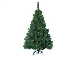 Χριστουγεννιάτικο Δέντρο ύψους 150 cm με Κουκουνάρια και μεταλλική βάση σε πράσινο χρώμα Sapin Royal