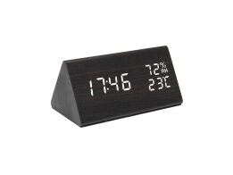 Ψηφιακό Επιτραπέζιο Ρολόι Ξυπνητήρι με Ένδειξη Θερμοκρασίας και Υγρασίας σε Μαύρο χρώμα, 15x8x8 cm