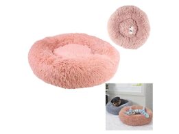 Μαλακό κρεβάτι από πολυεστέρα για κατοικίδια, σε ροζ χρώμα, 60x6x60 cm