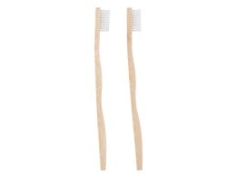 Σετ Οικολογικές Οδοντόβουρτσες Bamboo 2 τεμαχίων σε Φυσικό χρώμα, 1.2x1.5x18.5 cm