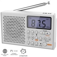 Akai AWBR-305 Φορητό ραδιόφωνο παγκοσμίου λήψης με οθόνη και ρολόι - Λευκό