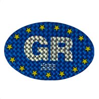 Auto Gs Αυτοκόλλητο Σήμα "GR" Με Αστέρια Οβάλ Πρίσμα 10.5x7cm 1 Τεμάχιο