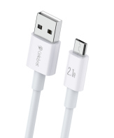 Celebrat Καλώδιο Micro USB σε USB CB-24M 2.1A 1.2m Λευκό