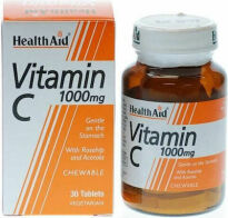 Health Aid Vitamin C Βιταμίνη για Ενέργεια & Ανοσοποιητικό 1000mg Πορτοκάλι 30 μασώμενες ταμπλέτες