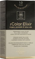 Apivita My Color Elixir Βαφή Μαλλιών με Έλαιο Ελιάς, Argan και Αβοκάντο - Απόχρωση Νο 1.0, Μαύρο 50ml