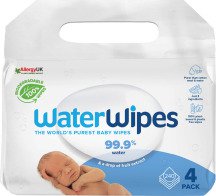 WaterWipes Μωρομάντηλα με 99% Νερό, χωρίς Άρωμα 4x60τμχ