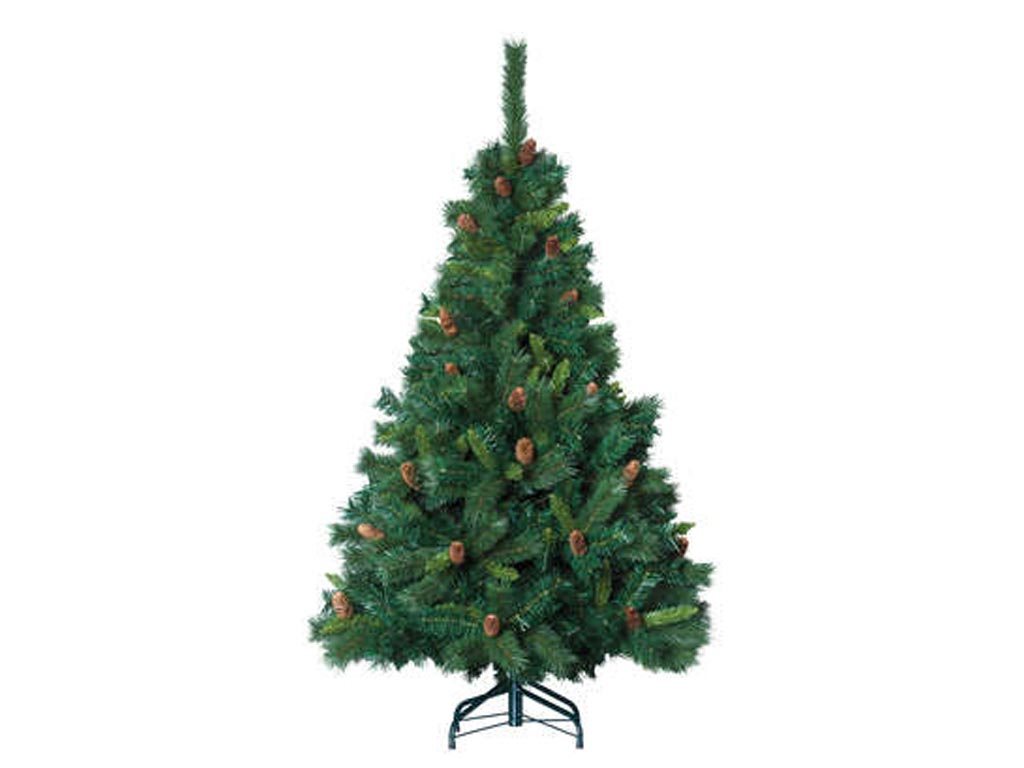 Χριστουγεννιάτικο Δέντρο ύψους 180 cm με Κουκουνάρια και Mεταλλική βάση σε πράσινο χρώμα, X-mas Tree