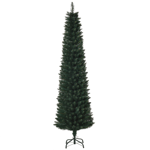 HOMCOM HOMCM Ψηλό Τεχνητό Χριστουγεννιάτικο Δέντρο με Πτυσσόμενη Βάση 380 PVC και Μεταλλικά Κλαδιά 180cm, Πράσινο