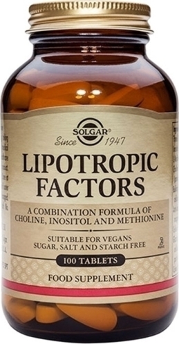 Solgar Lipotropic Factors Συμπλήρωμα Διατροφής για Έλεγχο του Σωματικού Βάρους 100 Κάψουλες