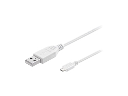 Grundig Καλώδιο USB σε microUSB 1m για Υψηλής Ταχύτητας Φόρτιση σε Λευκό χρώμα, 86339