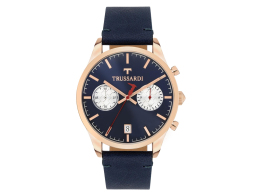 Trussardi Αντρικό Ρολόι My Time Chronograph Blue Leather Strap, R2471613001