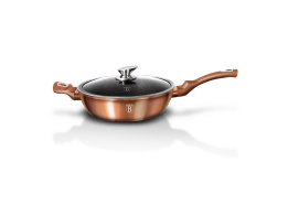 Berlinger Haus Αντικολλητικό Βαθύ Τηγάνι 28cm με Γυάλινο Καπάκι, Rosegold Collection, BH-1518N