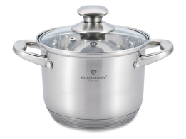 Blaumann BL-3315 24cm κατσαρόλα,Χρώμα Inox, Σειρά Satin Gourmet