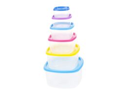 Σετ Πλαστικά Δοχεία Φαγητού 12 τεμαχίων με αεροστεγές καπάκι σε διάφορα χρώματα και μεγέθη