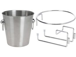 Μεταλλική Σαμπανιέρα Παγοθήκη με Βάση από ανοξείδωτο ατσάλι, 21.5x22 cm