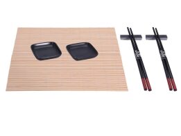 Σετ σερβιρίσματος και παρασκευής Sushi 7 τεμαχίων, κατάλληλο για 2 άτομα Μαύρο